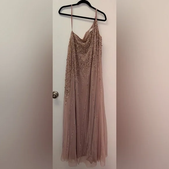 NWOT Mac Duggal Embellished One-Shoulder Evening Gown sz 12 - Picture 2 of 6